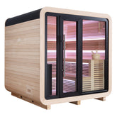 AWT Gartensauna Saunahaus THE CUBE X2 Hemlock 225x225 zonder oven